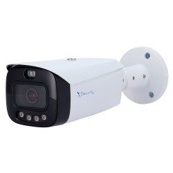 Cámara Bullet IP 8 Megapixel Wizcolor - 1/1.8” Progressive Scan CMOS - Lente 2.8 mm | IR+Luz Blanca 50 m - WDR | Micrófono integ