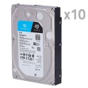 Pack/kit of hard drives - 10 units - Seagate SkyHawk ST10000VE0008 - Up to 32 artificial intelligence transfers - 10XHD10TB-S-AI