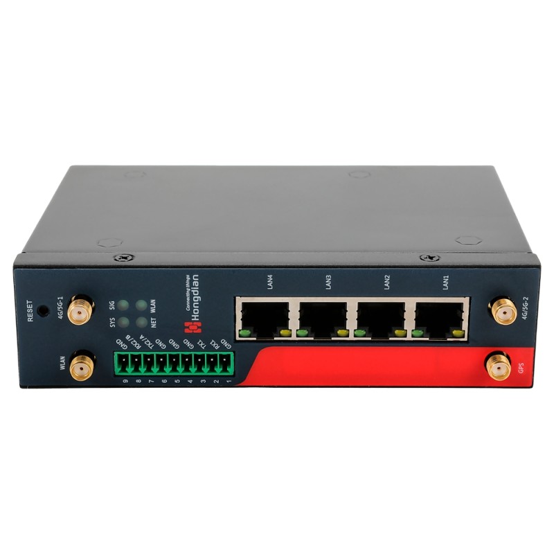 Hongdian industrial router 4G - 4G category 4 - 4 PoE+ Ethernet RJ45 10/100/1000 PoE+ Ethernet ports[%VAR%] - SIM card socket - 