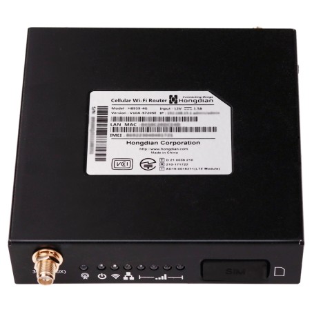 Hongdian - Industrial router 4G - 2 Ethernet ports RJ45 10/100 - SIM card slot 4G/3G - Installation on the wall or on the wall -