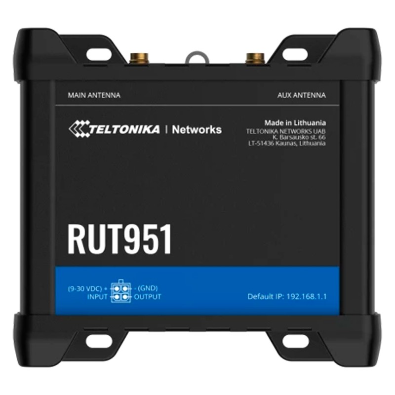 Teltonika Router 4G Industrial - 4 Ethernet ports RJ45 Fast Ethernet - Dual SIM 4G (LTE) Category 4 up to 150Mbps - 1x E - TK-RU