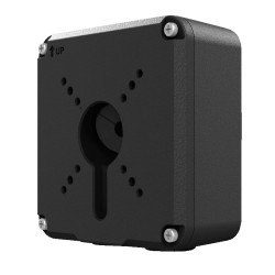 Anschlussbox - Für Bullet-Kameras - Geeignet für den Außenbereich - Decken- oder Wandinstallation - Farbe schwarz - Kabelstift -