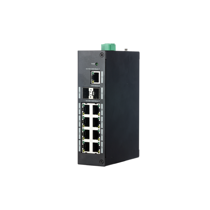 Industrieschalter X-Security - 9 ports RJ45 + 2 Uplink port (SFP) - Geschwindigkeit 10/100/1000 Mbps - Energiesparende Technolog