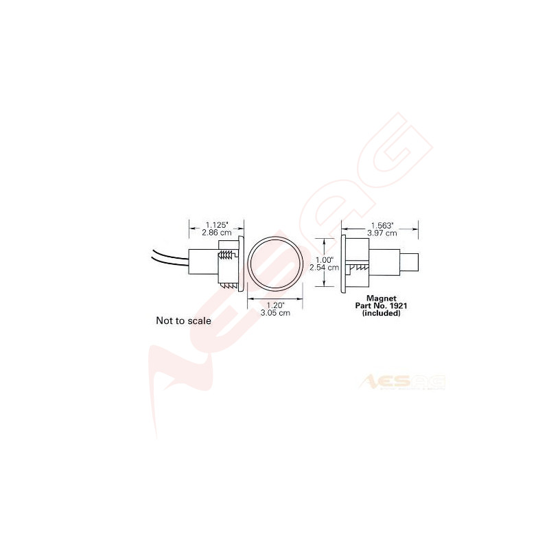 Installation magnetic contact with flange white, VdS B