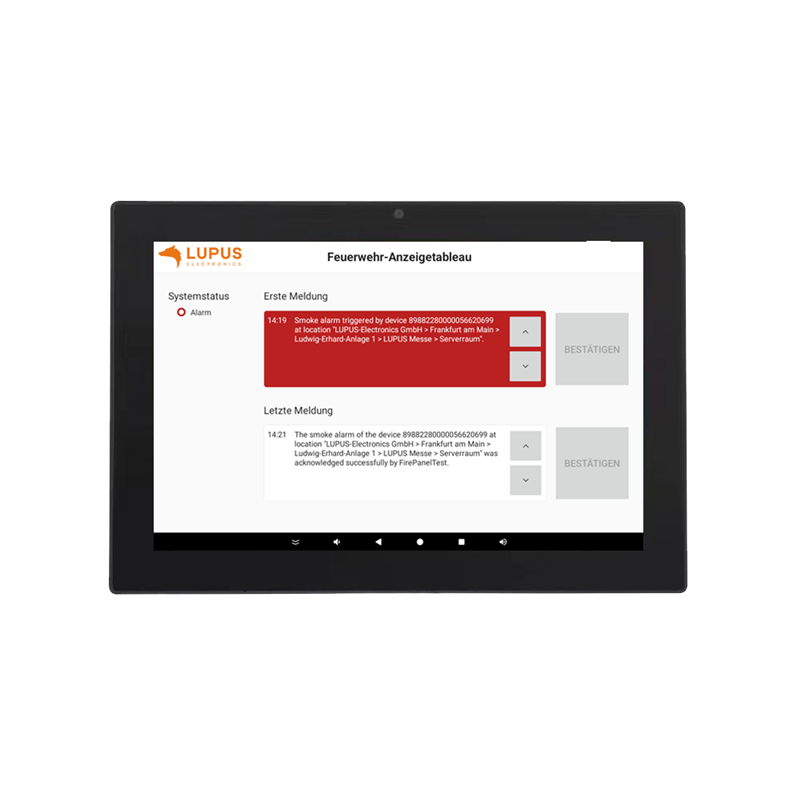 LUPUS NB-IoT - 10 Zoll PoE Feuerwehr Anzeigetableau