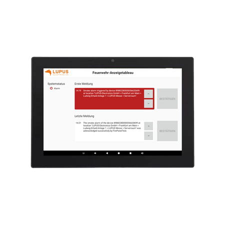 LUPUS NB-IoT - 10 Zoll PoE Feuerwehr Anzeigetableau