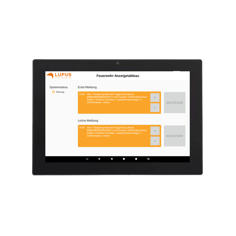 LUPUS NB-IoT - 10 Zoll PoE Feuerwehr Anzeigetableau