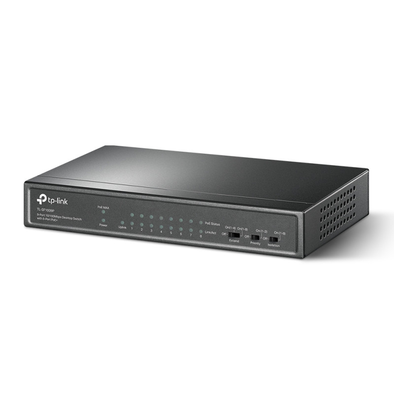 TP-Link - TL-SF1009P - 9-Port 10/100 Mbps Desktop Switch with 8-Port P - 3