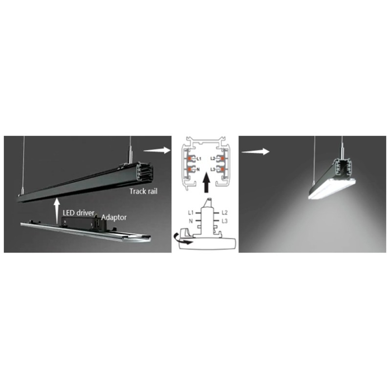 Synergy 21 LED Track-Serie für Stromschiene VLG-Serie 35-50W, 90°, CCT, CRI80 Weiß Single-Sided-Rotation - 256575 - 5