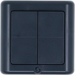 Shelly · Plug & Play · "BLU Wall Switch 4 ZB DK" · Wandtaster · 4-fach · 16 Aktionen · Grau - 256921 - 1