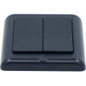 Shelly · Plug & Play · "BLU Wall Switch 4 ZB DK" · Wandtaster · 4-fach · 16 Aktionen · Grau - 256921 - 2