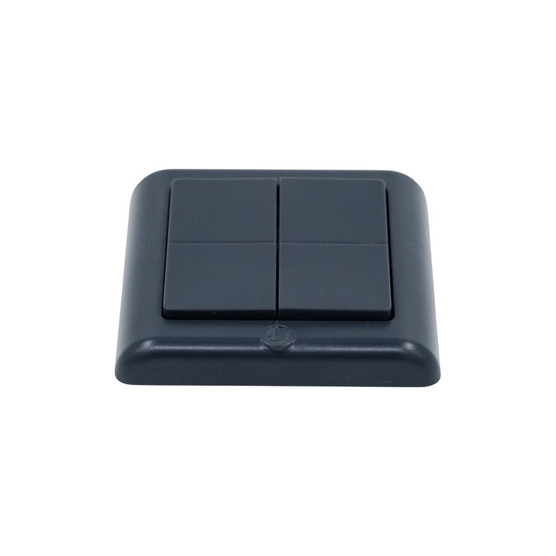 Shelly · Plug & Play · "BLU Wall Switch 4 ZB DK" · Wandtaster · 4-fach · 16 Aktionen · Grau - 256921 - 2