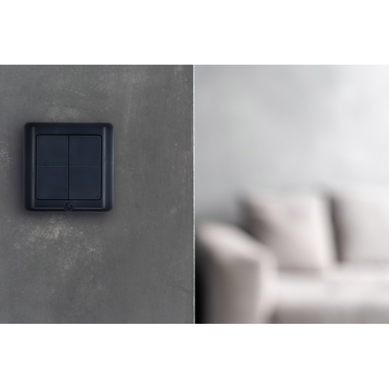 Shelly · Plug & Play · "BLU Wall Switch 4 ZB DK" · Wandtaster · 4-fach · 16 Aktionen · Grau - 256921 - 3
