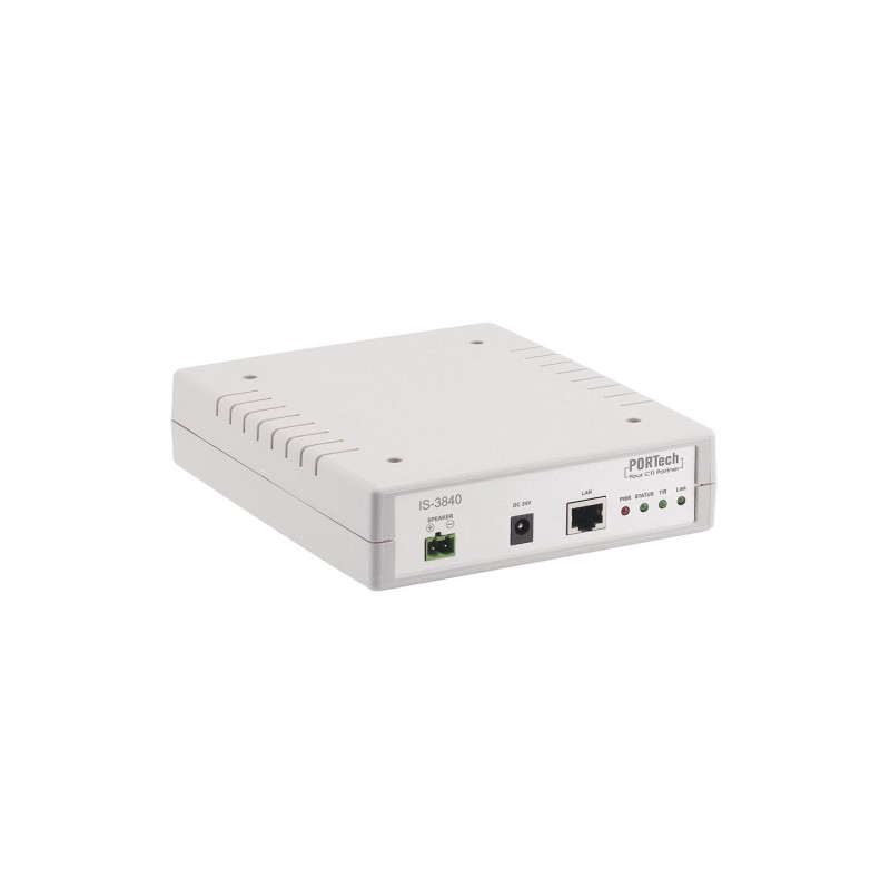 Portech VoIP SIP IP Gateway IS-3840 1 Port IP Gateway with build-in amplifier for 8Ohm and max. 40W Power - 149896 - 1