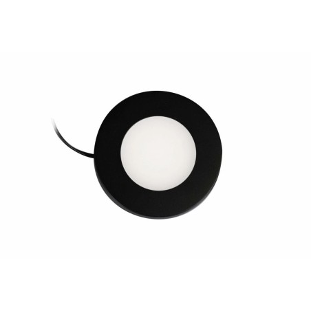 Synergy 21 Downlight Round / 3000K Schwarz / 12V / 76Ø x 10mm Möbelleuchte mit AMP Stecker - 248386 - 1