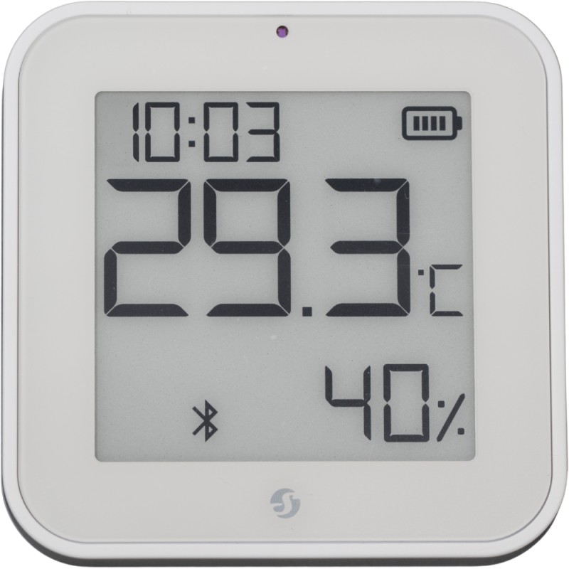 Shelly · Plug & Play · "Blu ZB H&T Display White" · Temperatur- & Feuchtigkeitssensor · E-Paper Display · Bluetooth · Zigbee · W