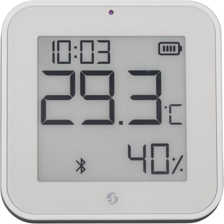 Shelly · Plug & Play · "Blu ZB H&T Display White" · Temperatur- & Feuchtigkeitssensor · E-Paper Display · Bluetooth · Zigbee · W