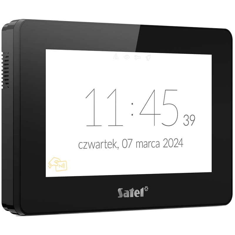 7" Touch-Screen-Bedienteil m. Mifare Leser, TFT-Display, schwarz - INT-TSH2R-B - 1