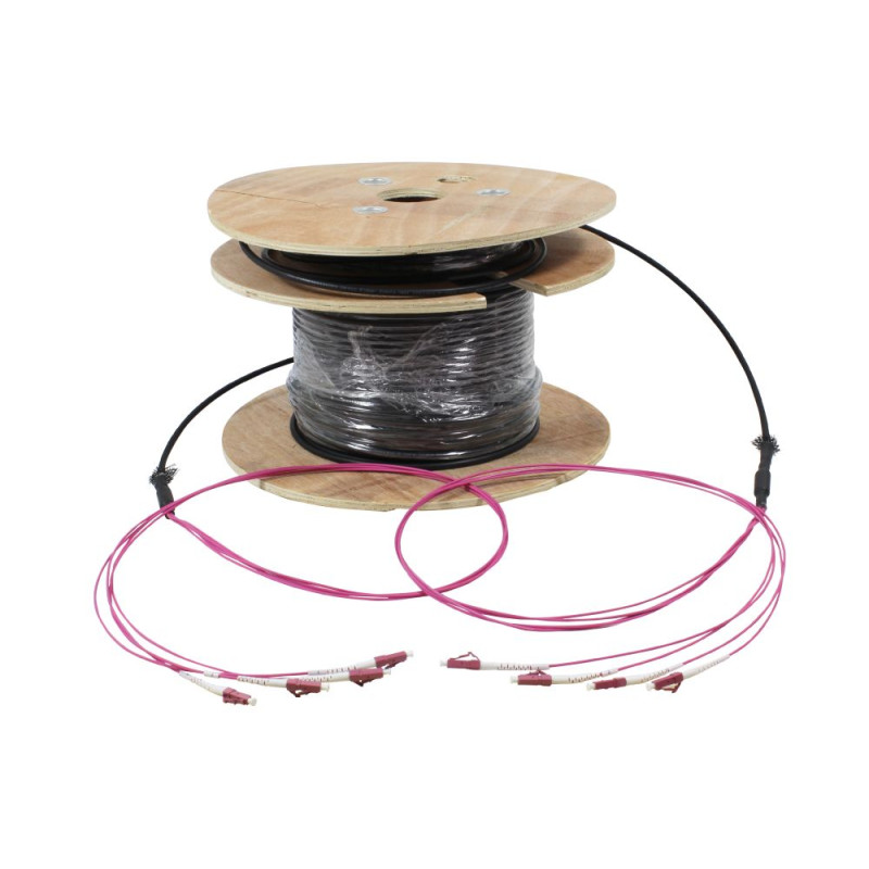 Fiber optic cable, trunk cable U-DQ(ZN)BH 4G 50/125, LC/LC OM4 200m, reel, Synergy21