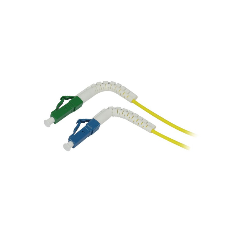 LWL-1-Faser-Patchk. 0.5mtr.LC-LC(APC), 9/125u, OS2, G657A2, AD2mm, flexible Knickschutztülle, | 213297