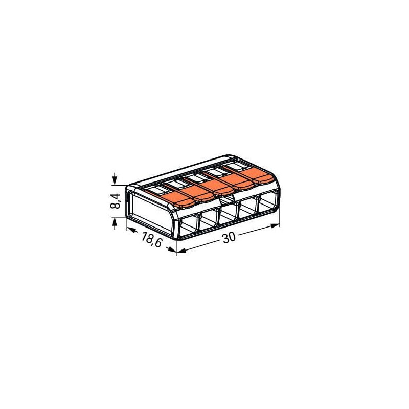 Wago Serie 221 - 5*4mm (25 Stück)