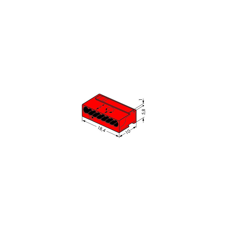 Wago Serie 243- 8-Leiter-Micro-Klemme (50 Stück) rot