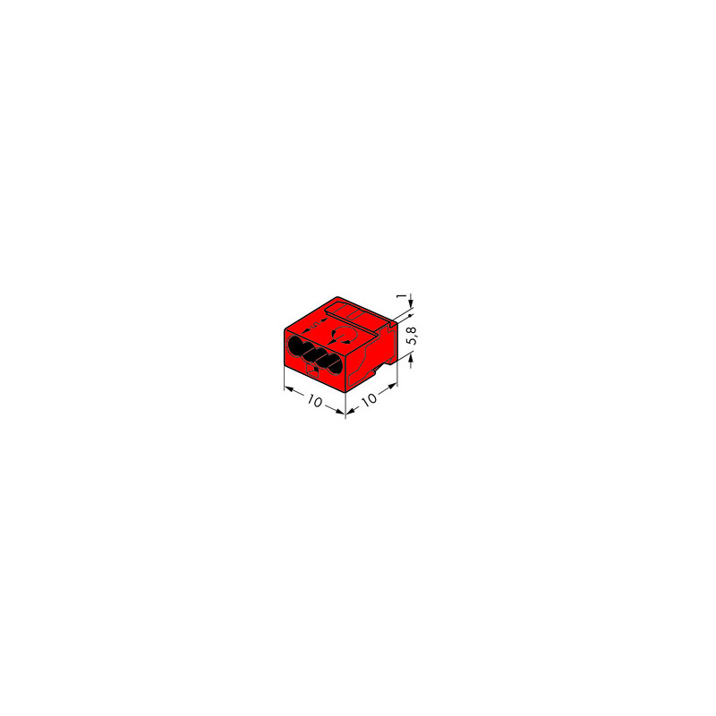 Wago Series 243- 4-conductor micro terminal (100 pieces) red
