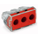 Wago Series 773-173 - 3-conductor terminal (50 pieces) transparent, cover red