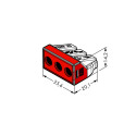 Wago Series 773-173 - 3-conductor terminal (50 pieces) transparent, cover red