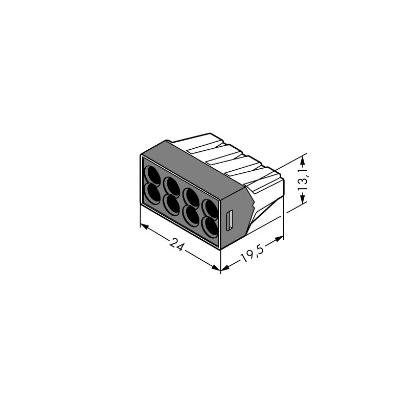 Wago Serie 773-108 - 8-Leiter-Klemme (50 Stück) transparent, Deckel dunkelgrau