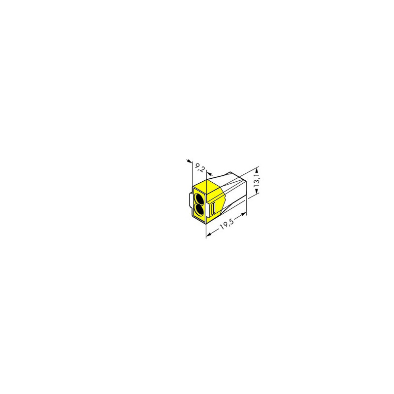 Wago Series 773-173 - 2-conductor terminal (100 pieces) transparent, cover yellow