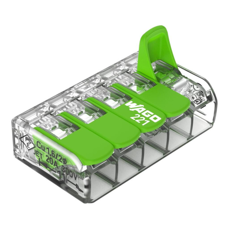 Wago Serie 221 - 5*4mm (25 Stück) Green Range