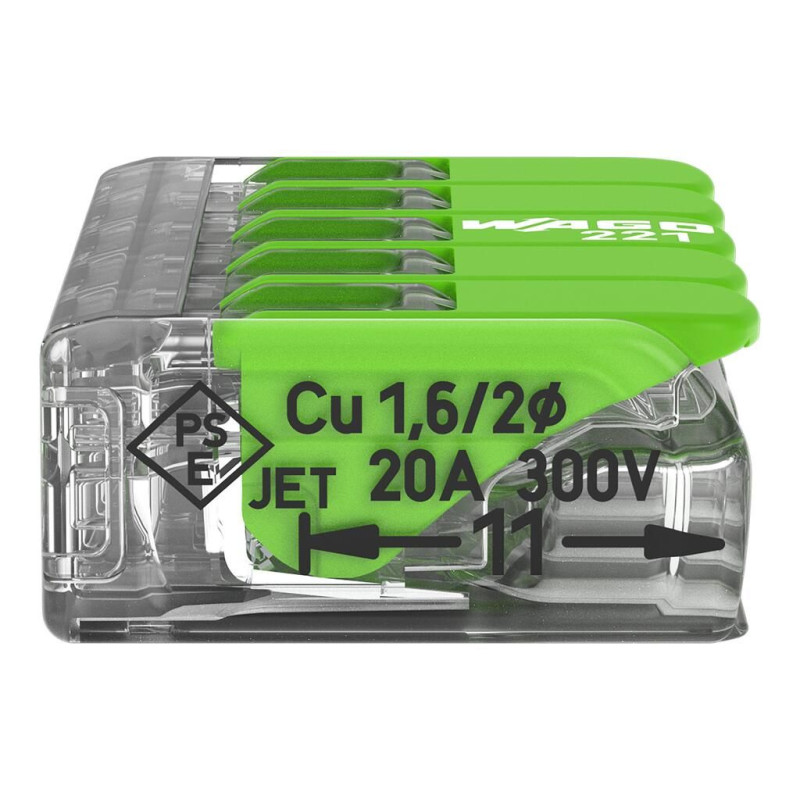 Wago Serie 221 - 5*4mm (25 Stück) Green Range