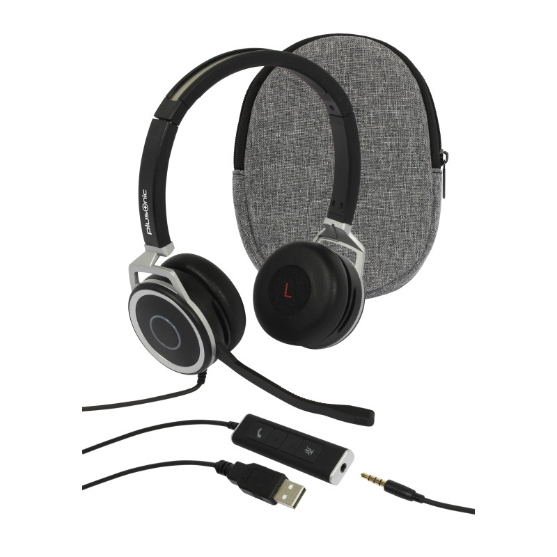 Plusonic Business Headset, 15.2P, binaural, USB & 3.5mm jack