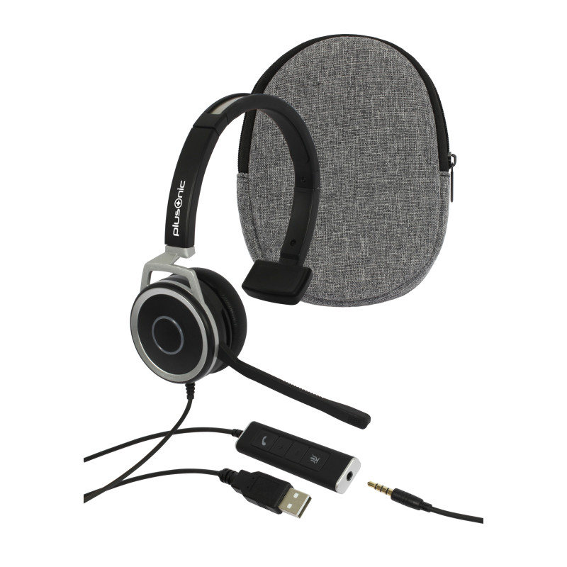 Plusonic Business Headset, 15.1P, monaural, USB & 3,5mm Klinke