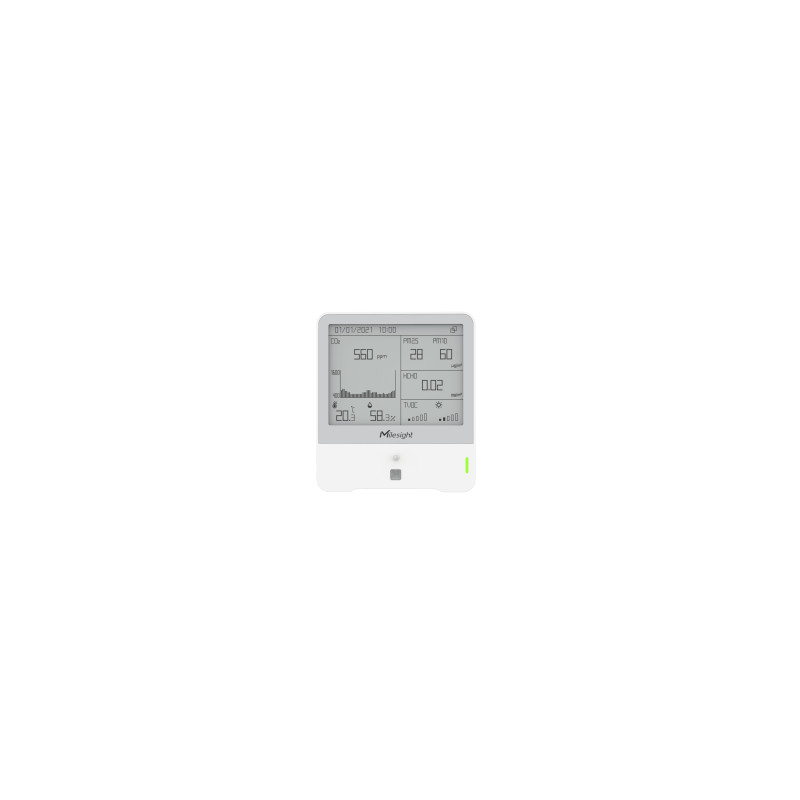 Milesight IoT Indoor Ambience Monitoring Sensor, AM319-868M-O3 LoRaWAN / Temp. / Humidity / CO2 / PIR / Light / TVOC / hPA / PM 