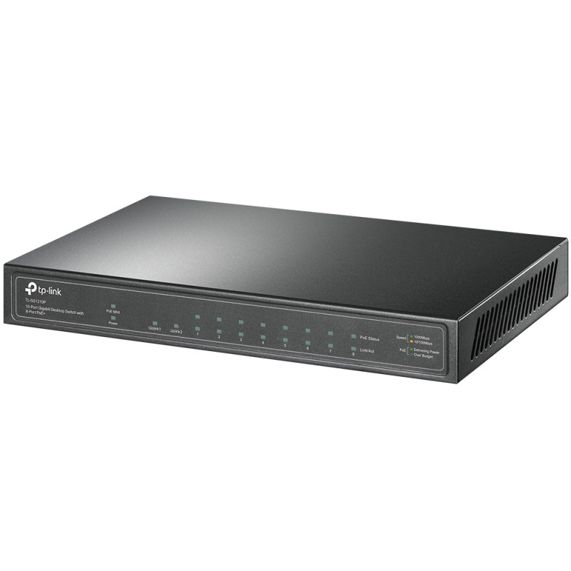 TP-Link - TL-SG1210P - 10-Port Gigabit Switch with 8-Port PoE+