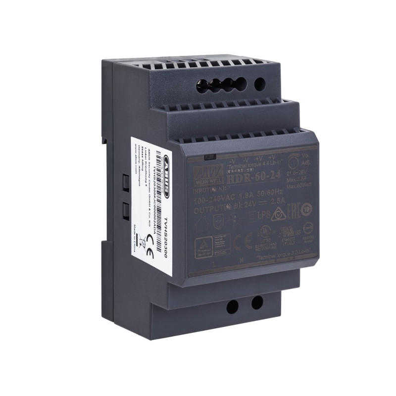 ABUS 24V DC power supply for DIN rail MeanWell