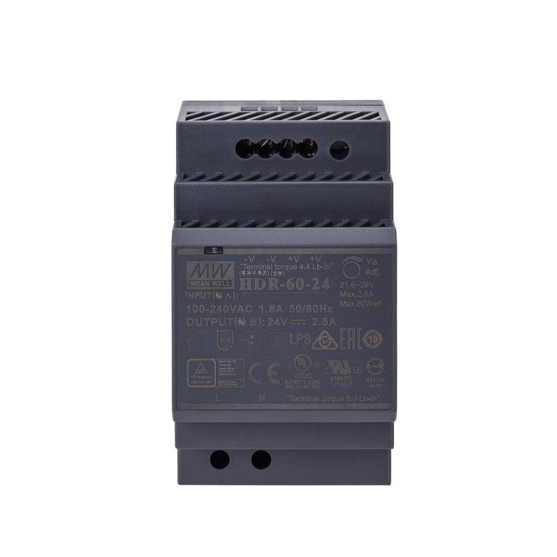 ABUS 24V DC power supply for DIN rail MeanWell