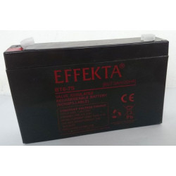 Effekta eg battery, 6V-7AH, connection lug of 4.7mm, Effekta - Artmar Electronic & Security AG