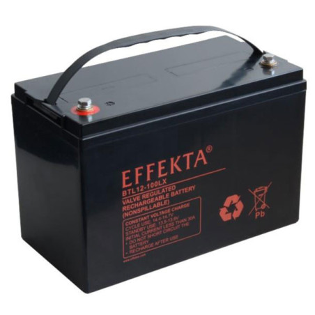 Effekta eg battery 12V/100Ah(LX), 10-year life expectancy Effekta - Artmar Electronic & Security AG