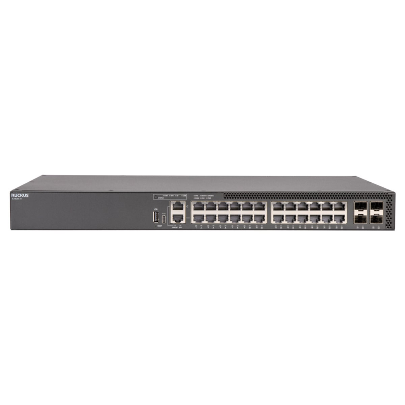 CommScope RUCKUS ICX8200-24 Switch, 24x10/100/1000 Mbps ports, 4x25 GbE SFP28 stacking/uplink-ports Ruckus Networks - Artmar Ele