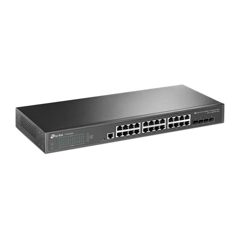 TP-Link Switch full managed Layer2+ 28 Port &bull 24x 2.5 GbE &bull 4x SFP+ &bull PoE Budget 500 Watt &bull 8x PoE bt &bull 16x 