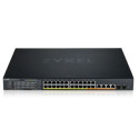 Zyxel Switch full managed Layer3 30 Port 24x 2.5GbE PoE Budget 700 Watt 24x PoE bt 4x 10 GbE 2x SFP+ 19 NebulaFlex Pro XMG1930-3