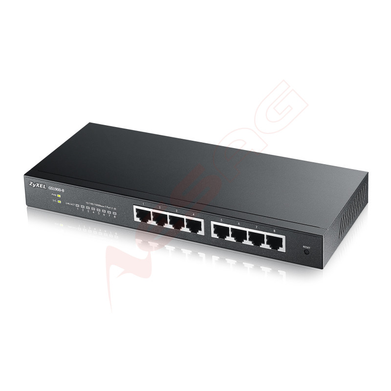 Zyxel Switch smart managed Layer2 8 Port &bull 8x 1 GbE &bull Desktop &bull Lüfterlos &bull GS1900-8 V2 ZyXEL - Artmar Electroni