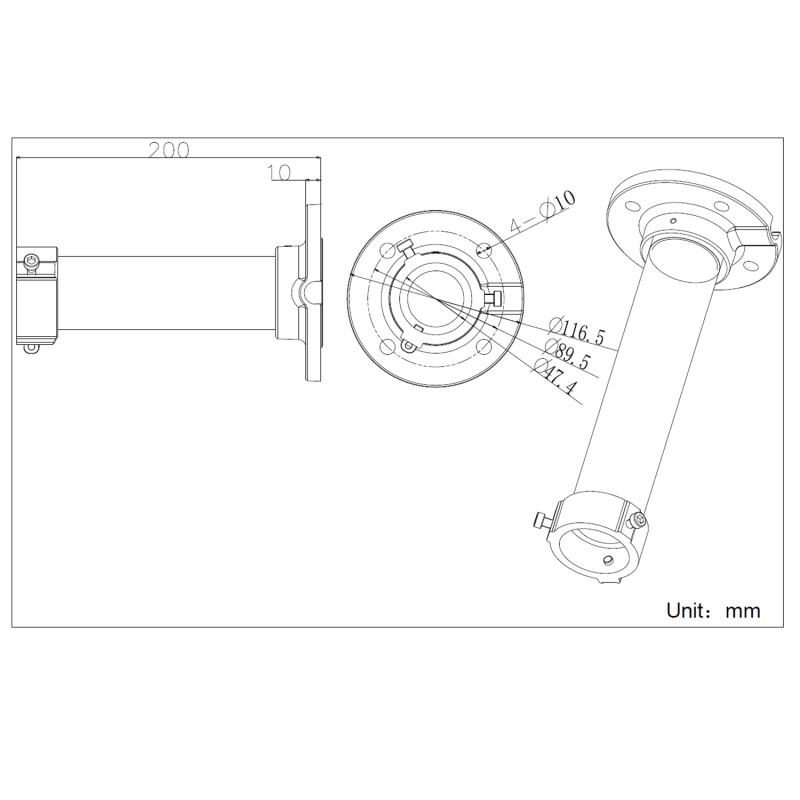 Deckenhalterung für Motorisierte-Dome-Kameras, Weiss