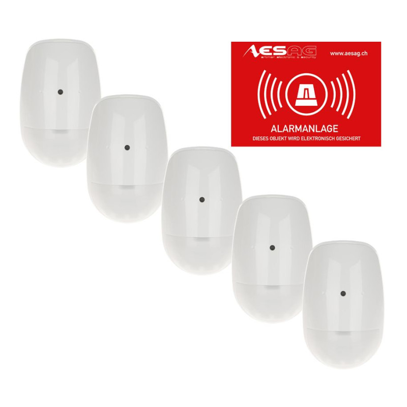 HikVision - Funk Bewegungsmelder Kombi (PIR&Glasbruch) 5er SET